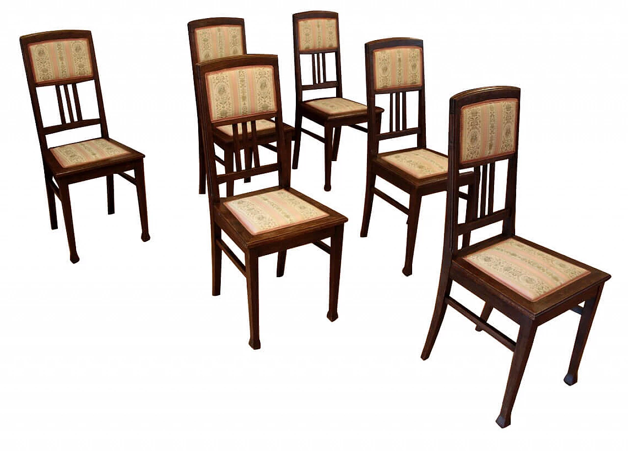 6 Fabric and oak chairs, 1920s 1355461