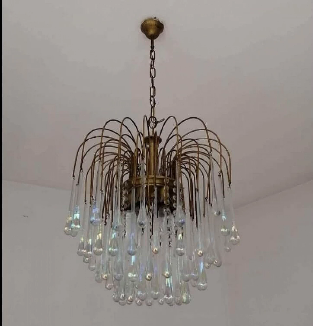 Drop-shaped chandelier by Paolo Venini for Murano, 1970s 1356304