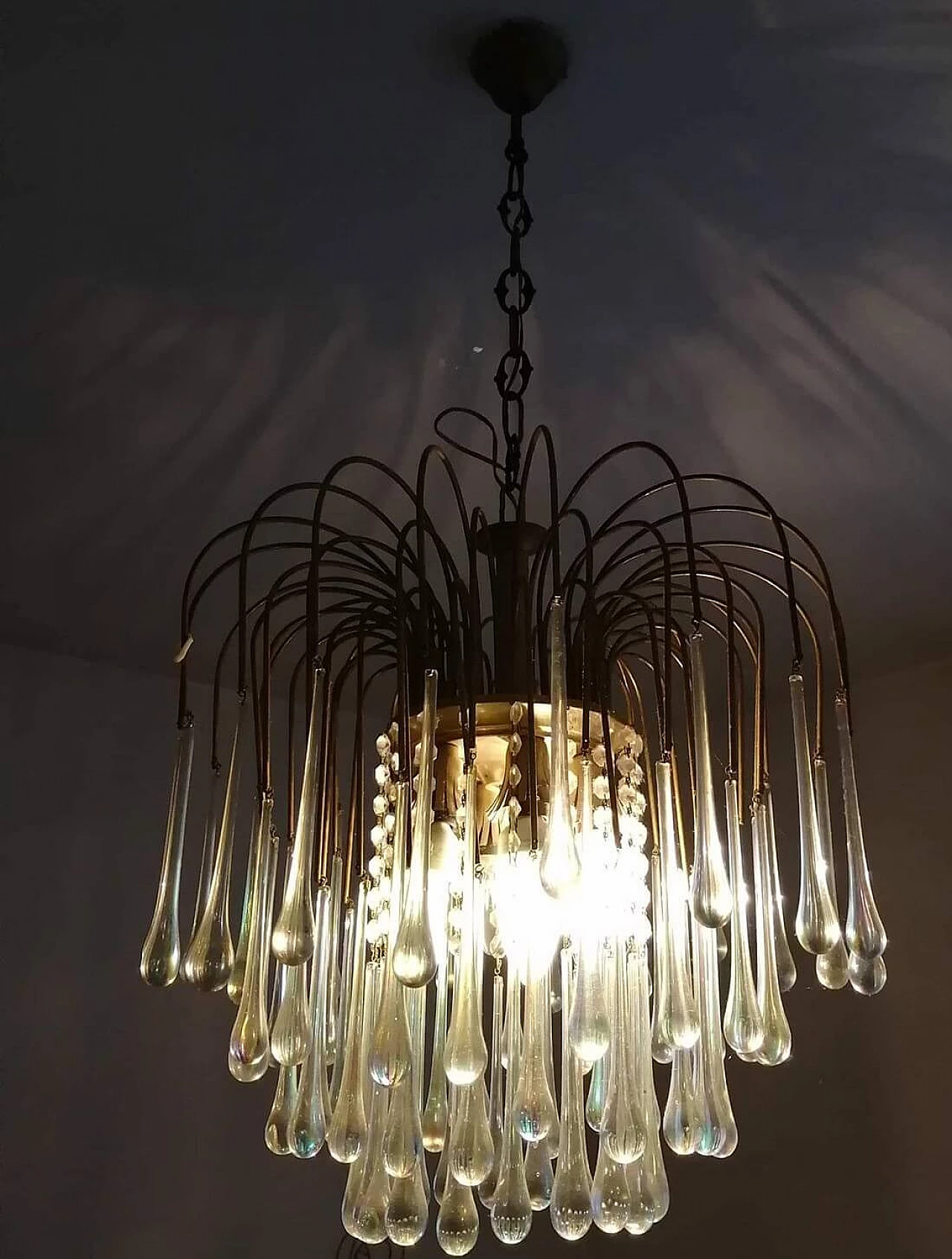 Lampadario a goccia di Paolo Venini per Murano, anni '70 1356305