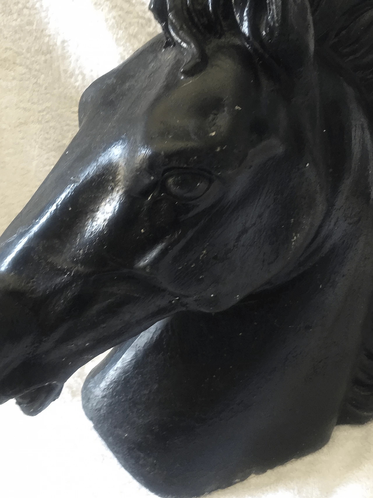 Neoclassical sculpture of horse in plaster, 50s 1357131