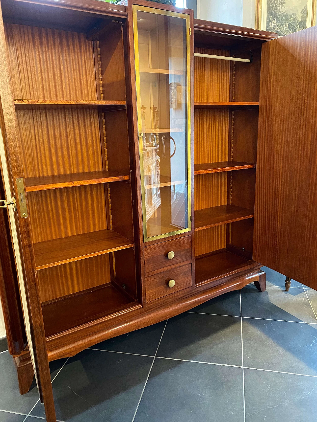 Art Deco French cabinet in rosewood and shagreen, 1950s 1360835