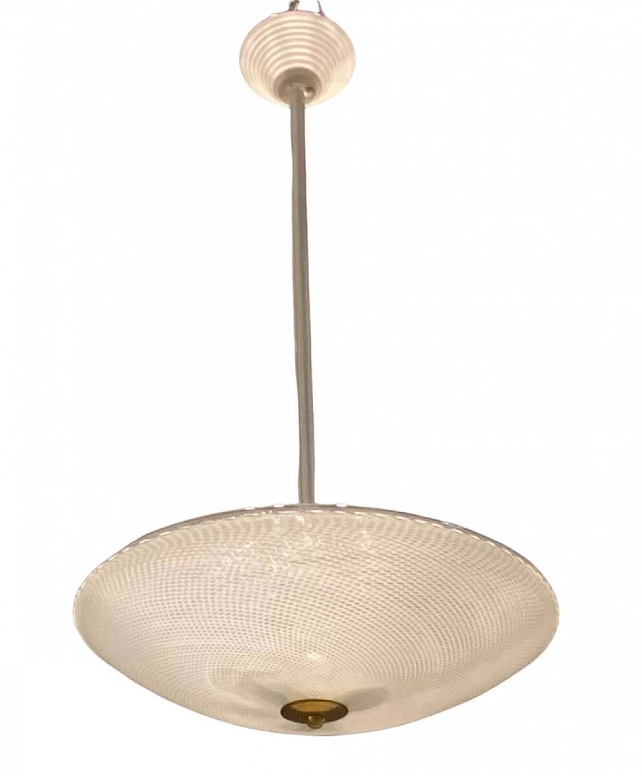 Venetian Murano Glass Reticello Lamp Light Pendant by Paolo Venini 1363334