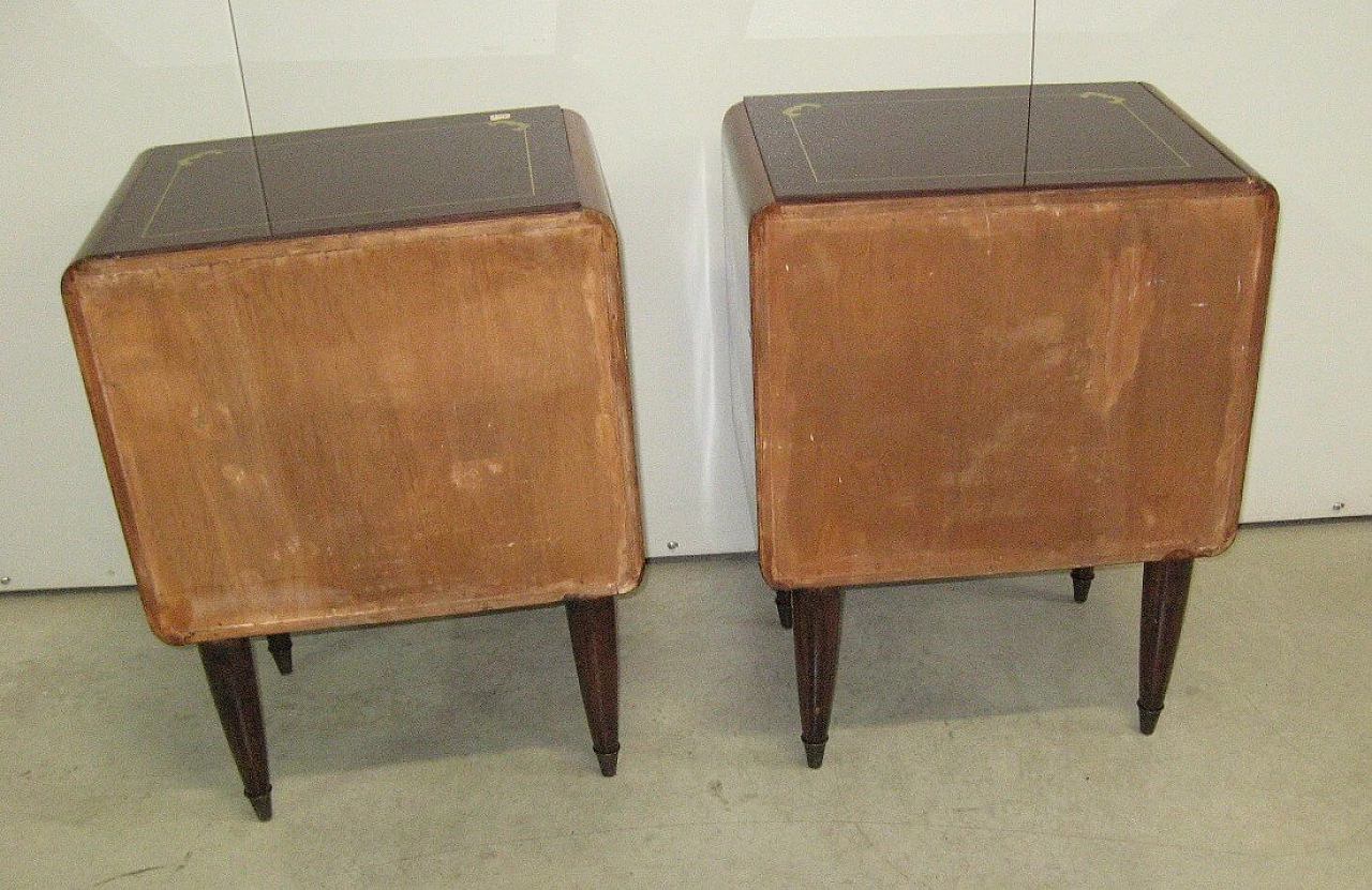 Pair of bedside tables with glass top, 1960s 1366557