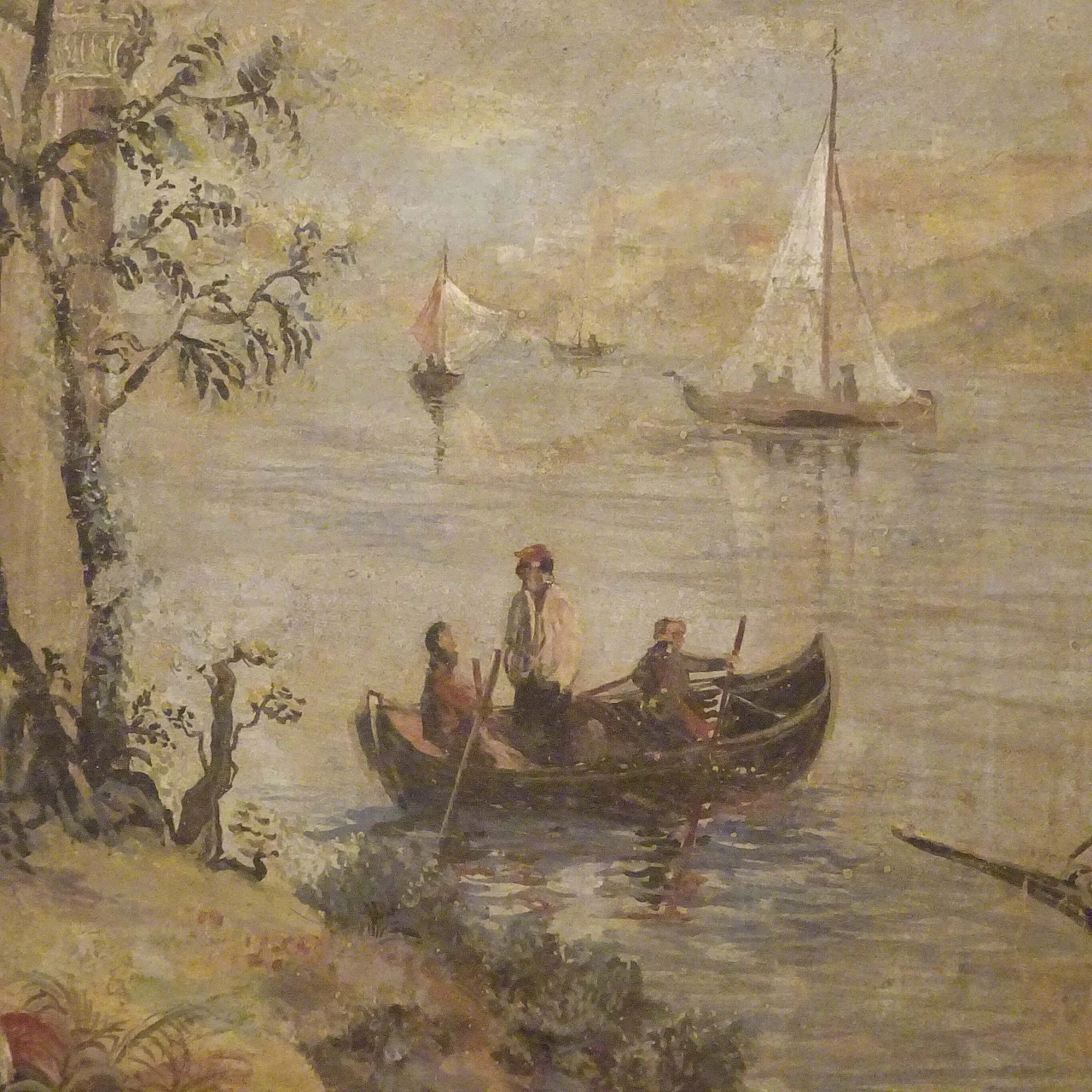 Seascape painted in imitation of a fresco tear, late 19th century 1367152