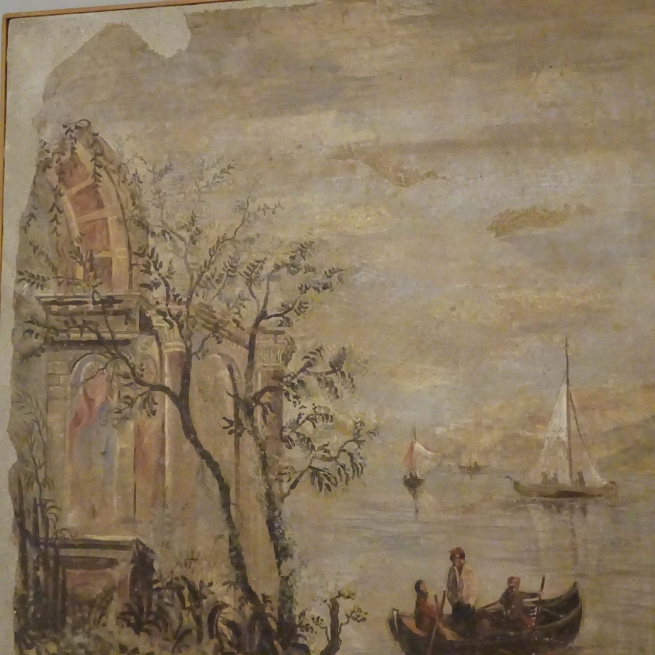 Seascape painted in imitation of a fresco tear, late 19th century 1367153