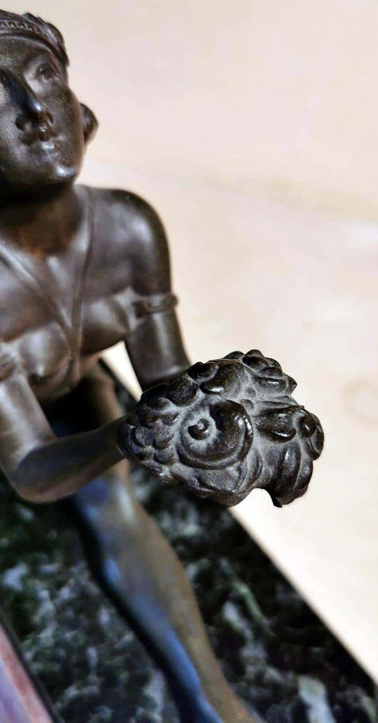 Art Noveau statuette of a young dancer in bronze with marble base, 1920s 1367455