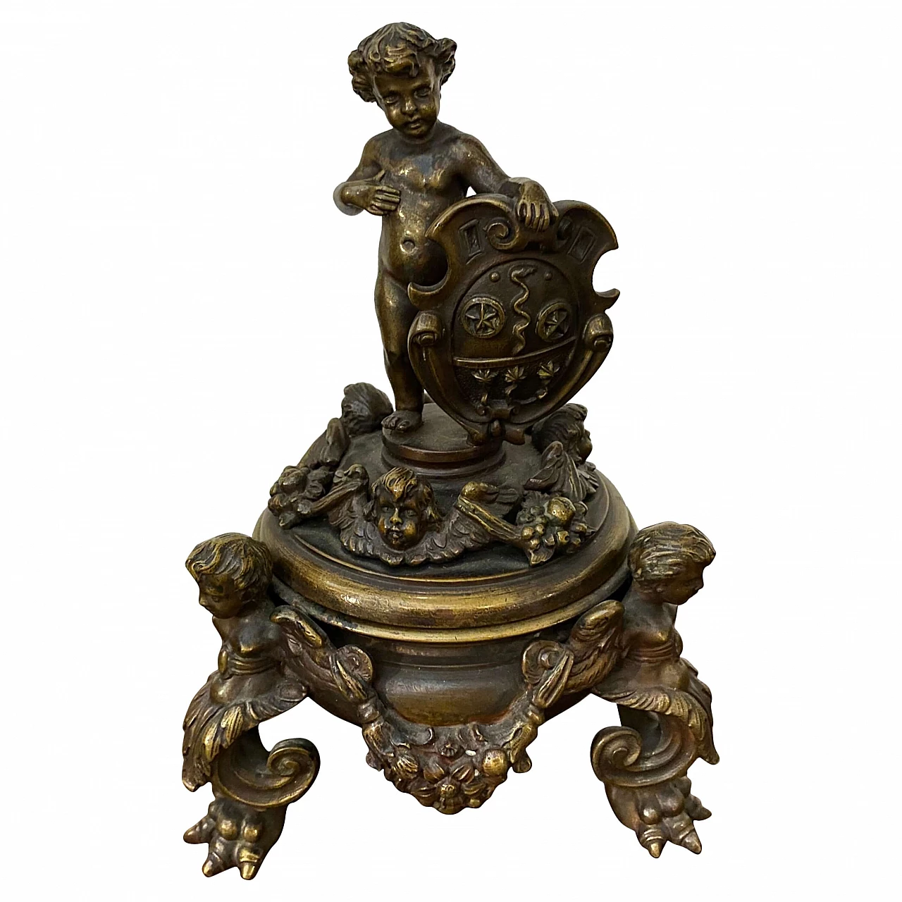 Art Nouveau bronze inkwell by Antonio Pandiani, 19th century 1368983