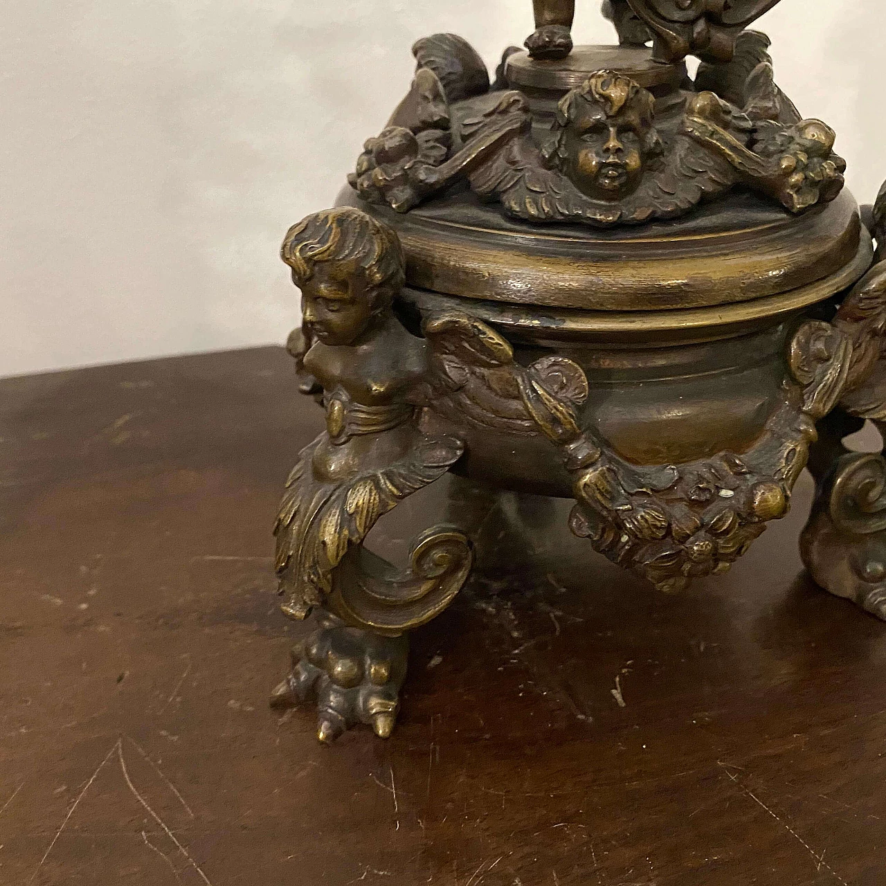 Art Nouveau bronze inkwell by Antonio Pandiani, 19th century 1368984