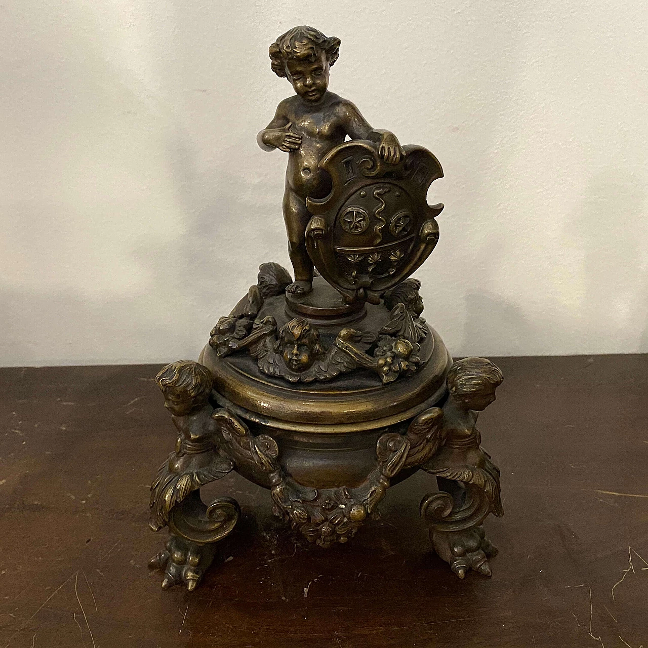 Art Nouveau bronze inkwell by Antonio Pandiani, 19th century 1368994