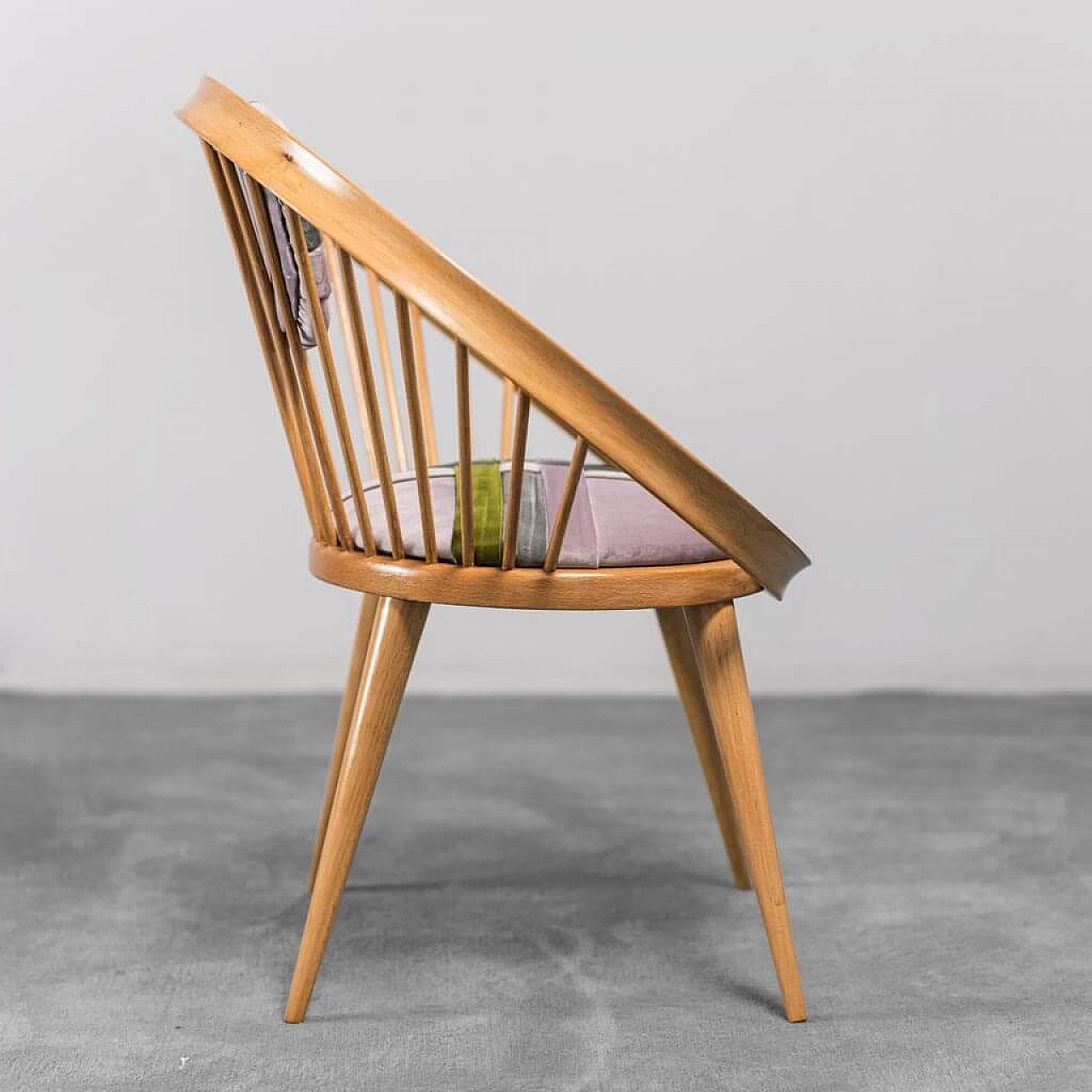 Circle Chair in wood and fabric, 1960s 1370686