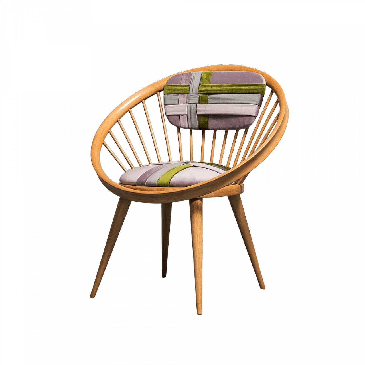 Circle Chair in wood and fabric, 1960s 1371391