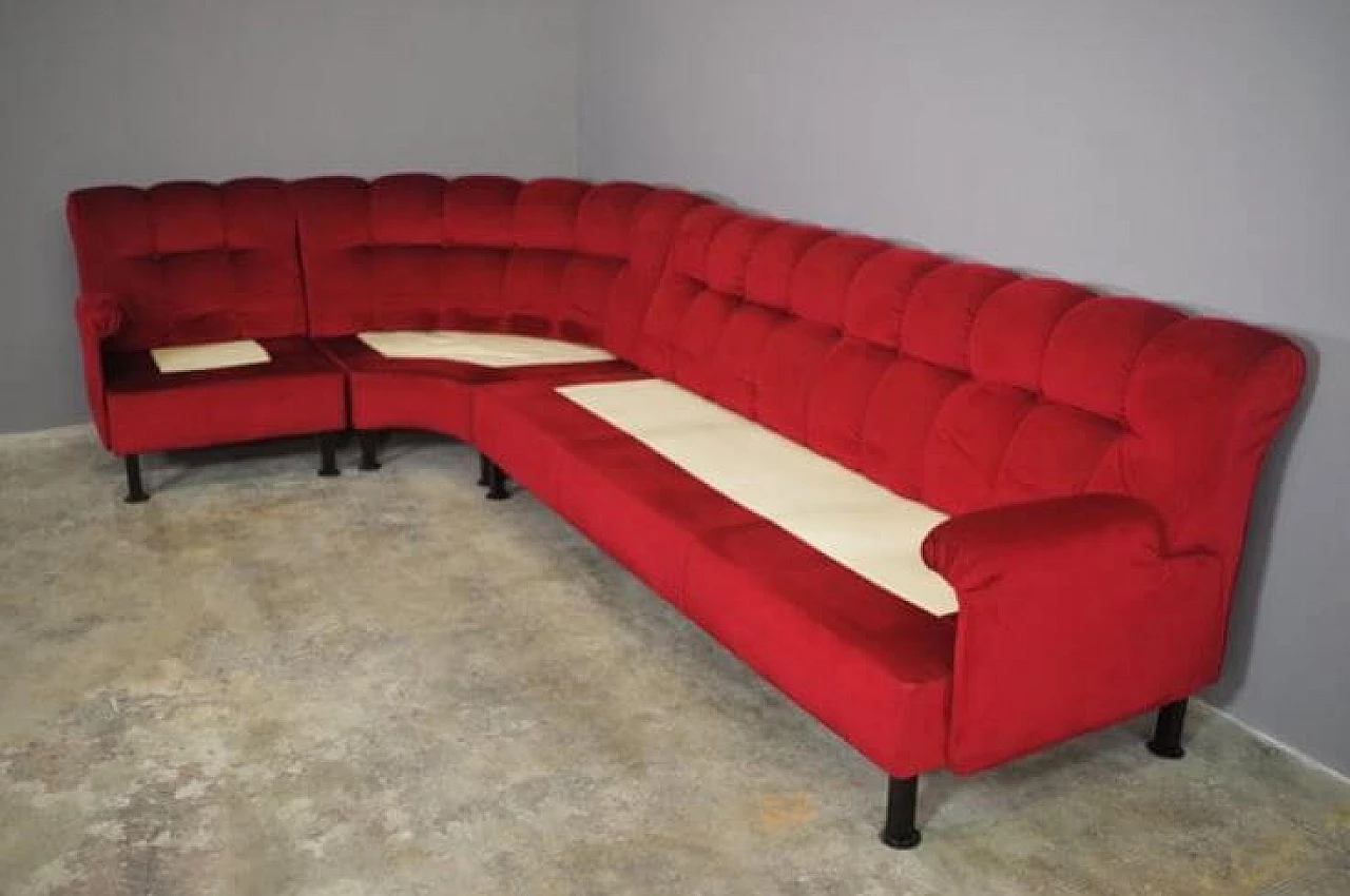 Red velvet sofa, 1970s 1371853
