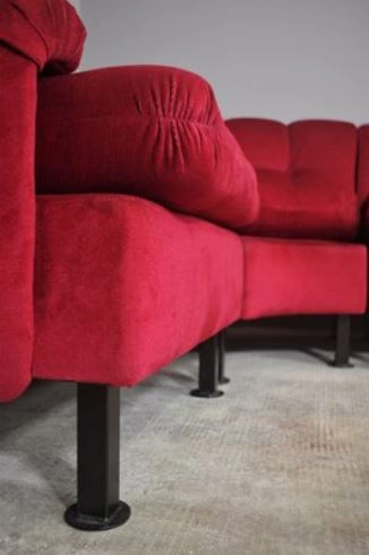 Red velvet sofa, 1970s 1371854