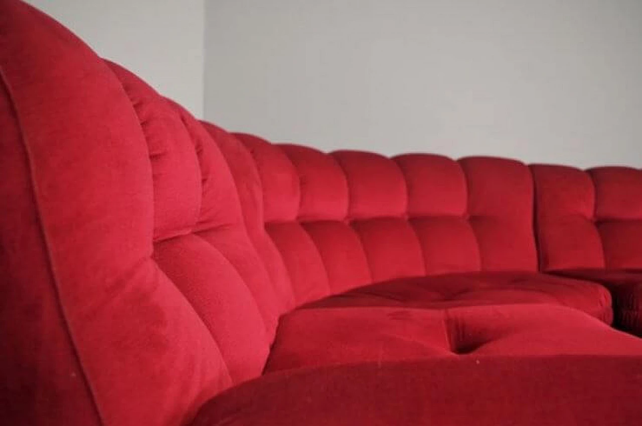 Red velvet sofa, 1970s 1371856
