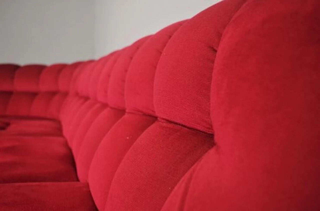 Red velvet sofa, 1970s 1371857