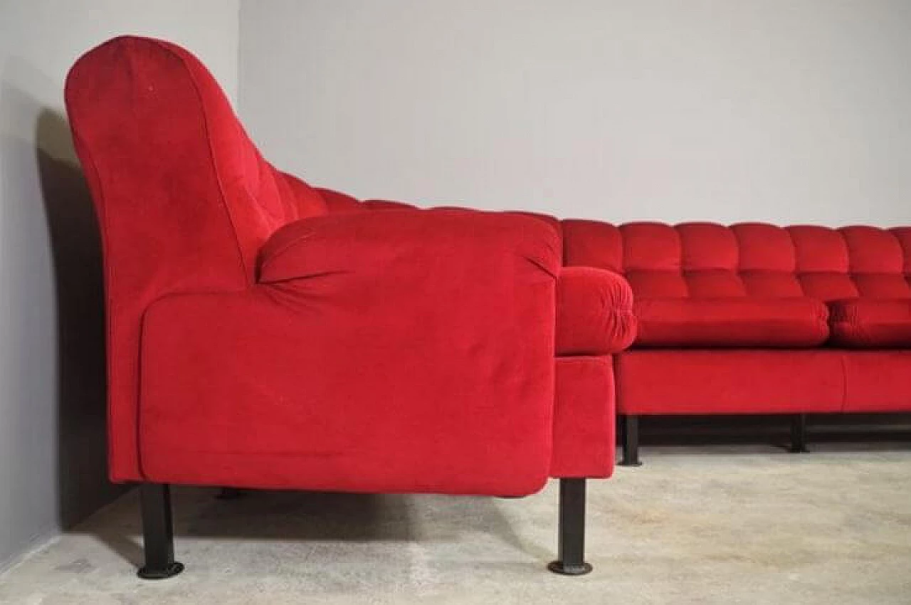 Red velvet sofa, 1970s 1371860