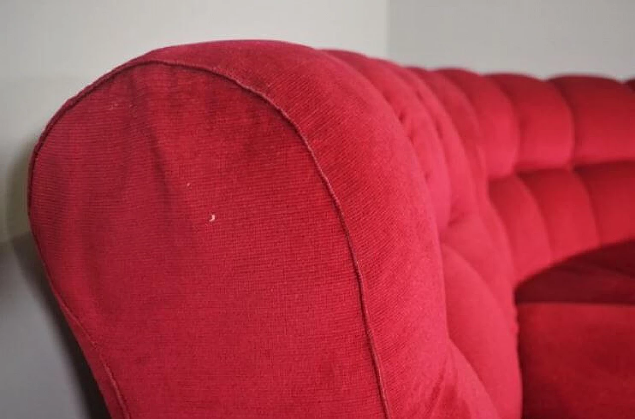 Red velvet sofa, 1970s 1371862