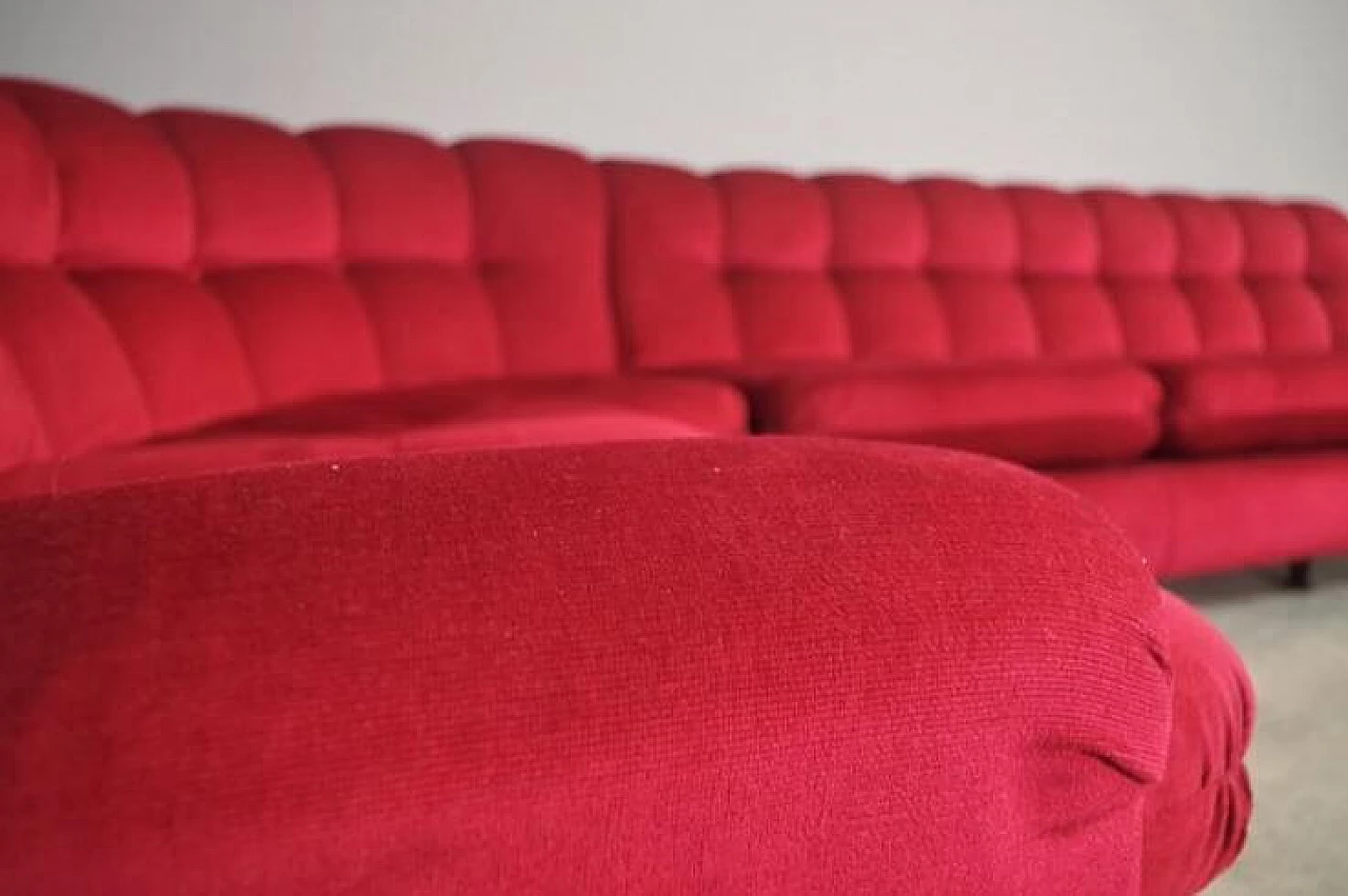 Red velvet sofa, 1970s 1371863