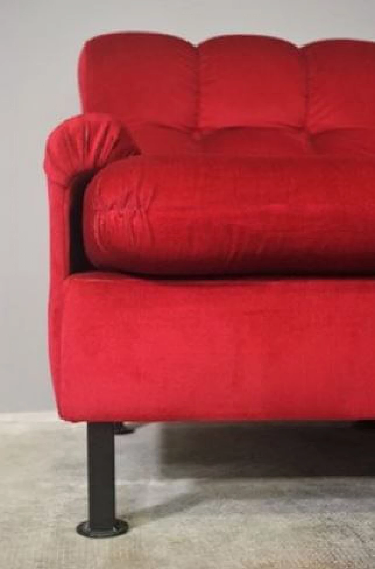 Red velvet sofa, 1970s 1371865