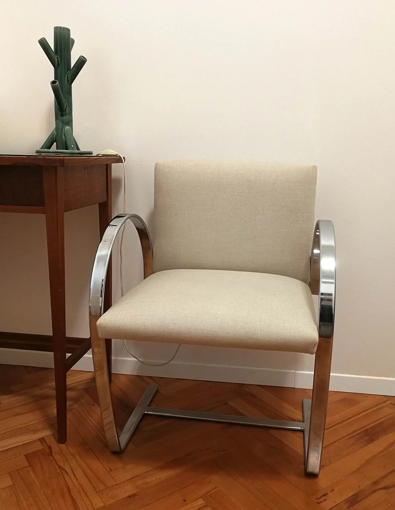 Pair of steel and fabric chairs, 1960s 1372095