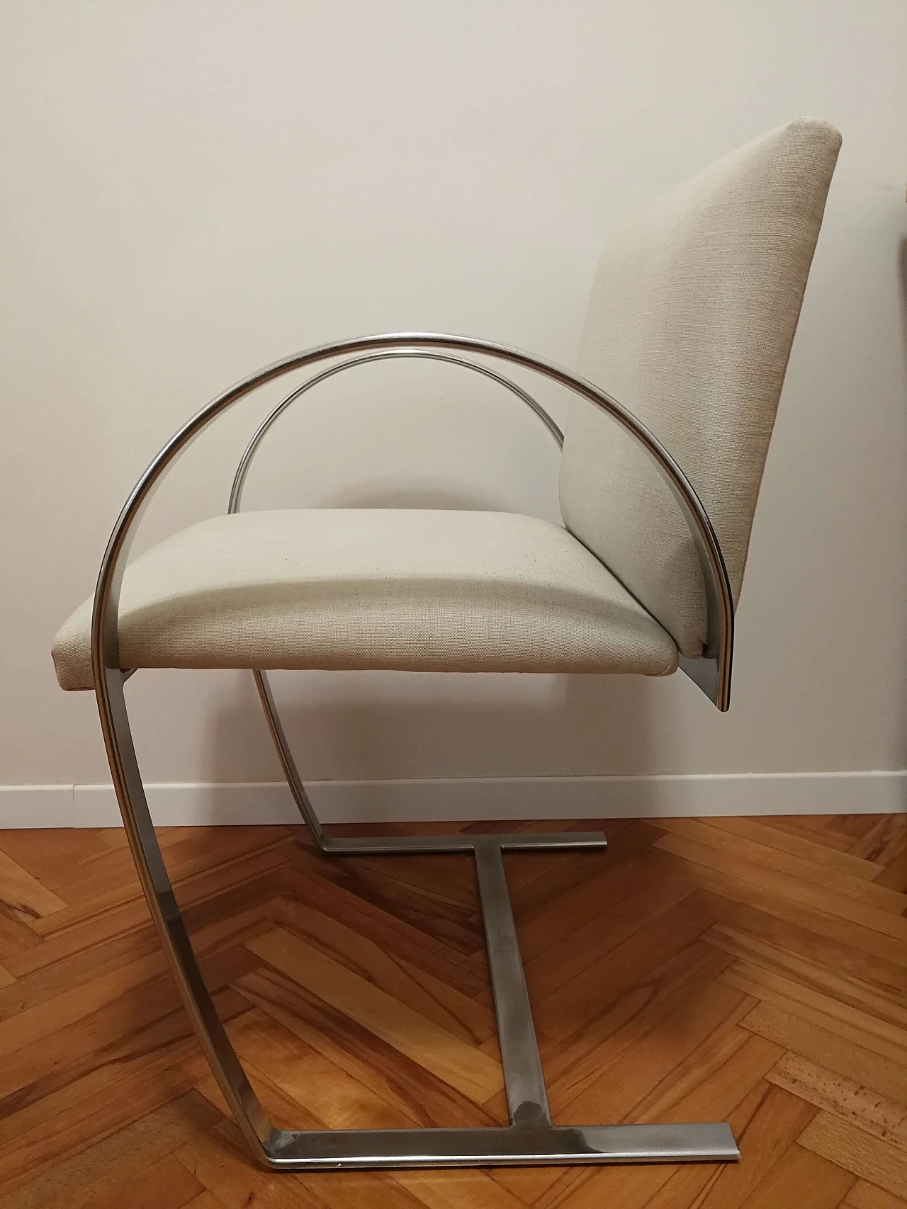 Pair of steel and fabric chairs, 1960s 1372096