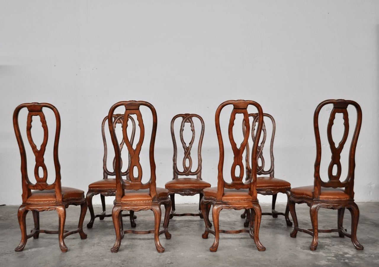 7 Hand-carved ashwood chairs, 1950s 1372719