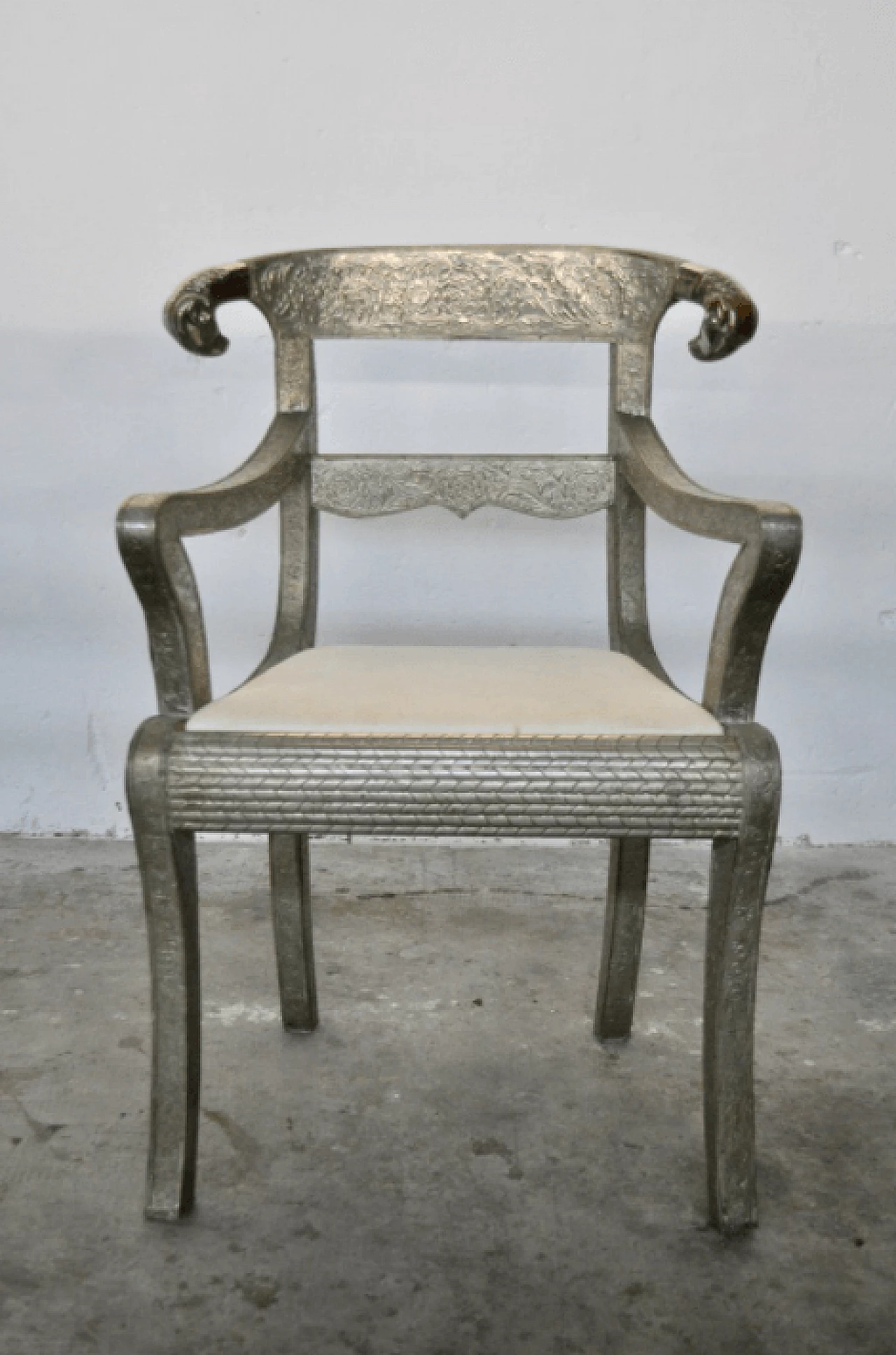 3 Silver armchairs, 1980s 1373334