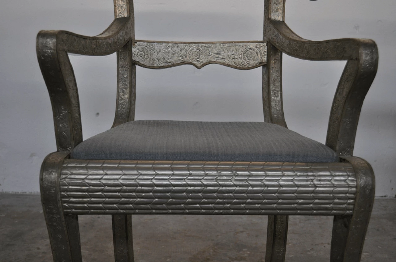 3 Silver armchairs, 1980s 1373343