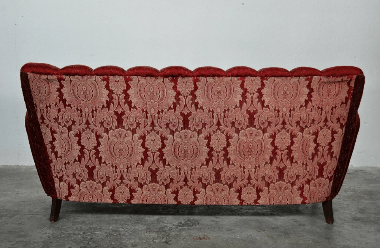 Red and gold three-seater sofa by Paolo Buffa, 1950s 1373493