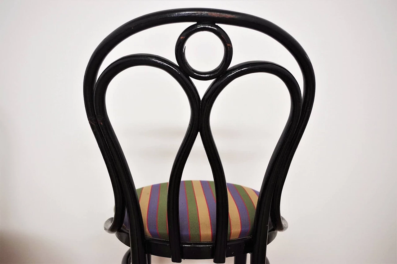 4 black Thonet chairs with fabric seat, 1950s 1374049