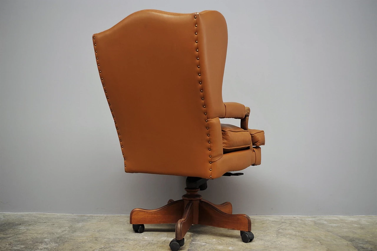 Adjustable leather office armchair, 1980s 1374067