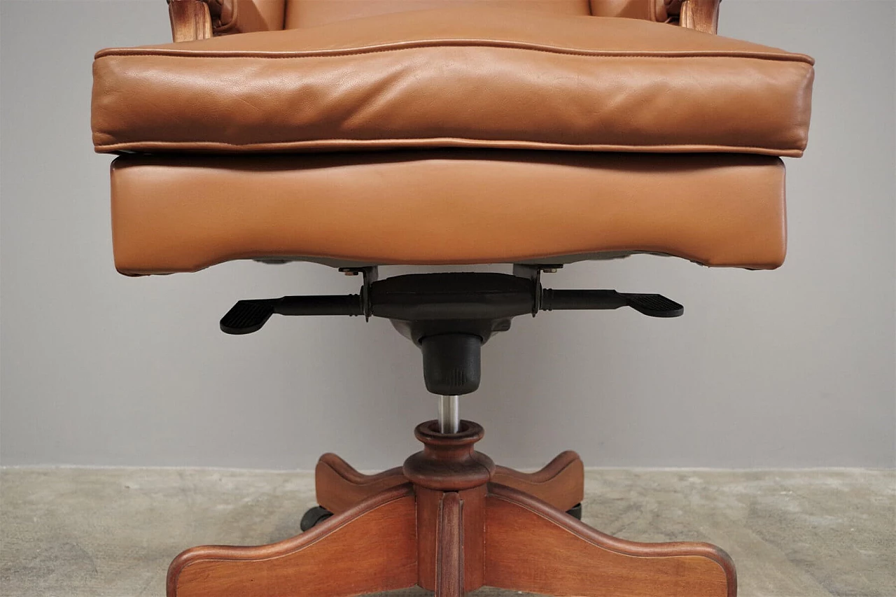 Adjustable leather office armchair, 1980s 1374068