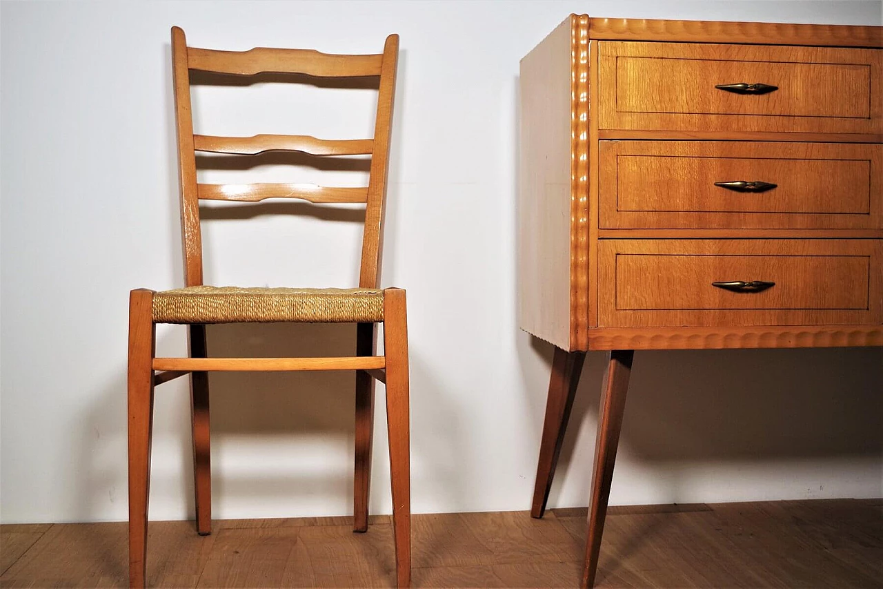 Wooden table, chairs and sideboard by Melchiorre Bega, 1940s 1374560