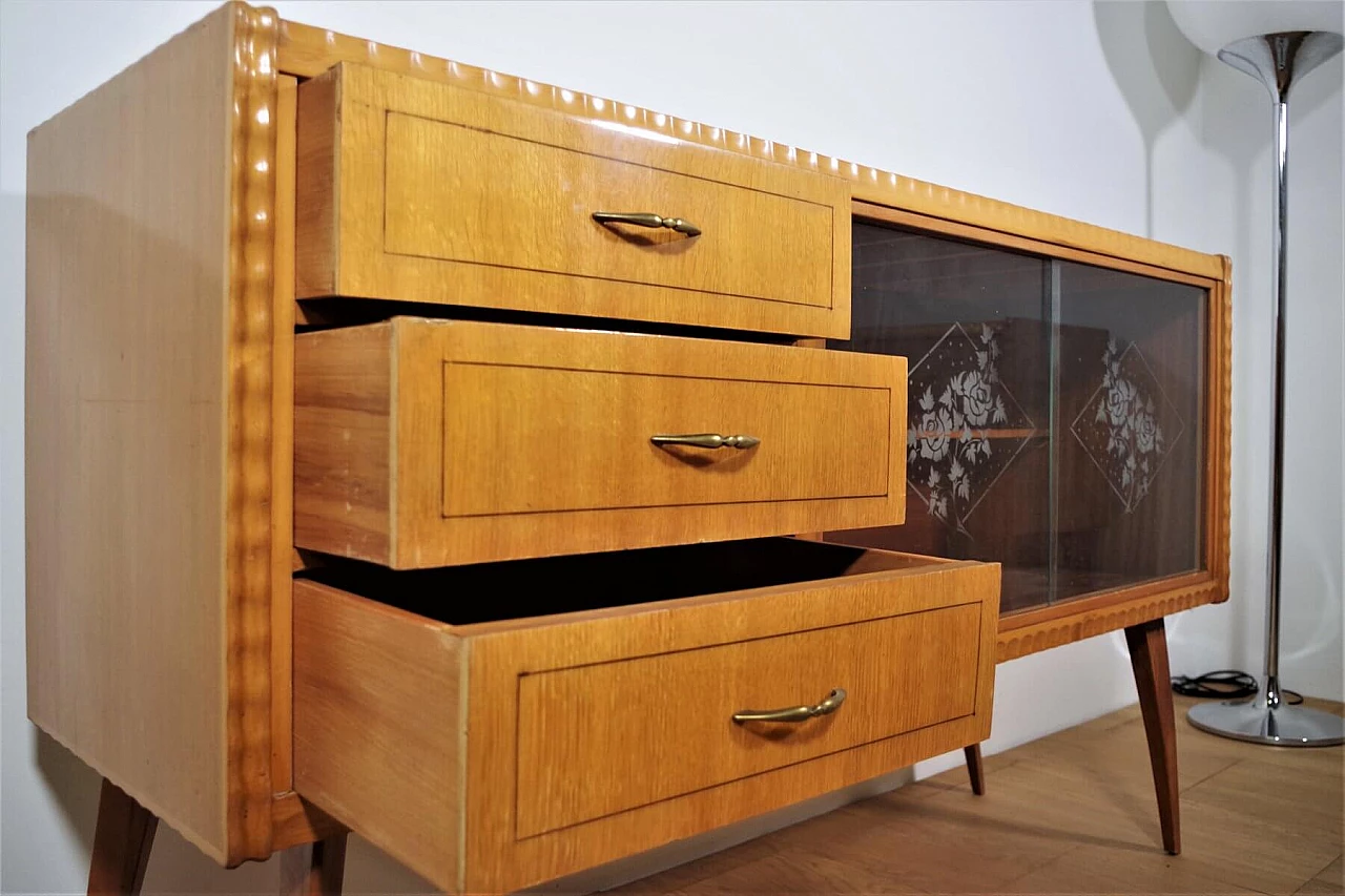 Tavolo, sedie e credenza in legno di Melchiorre Bega, anni '40 1374564