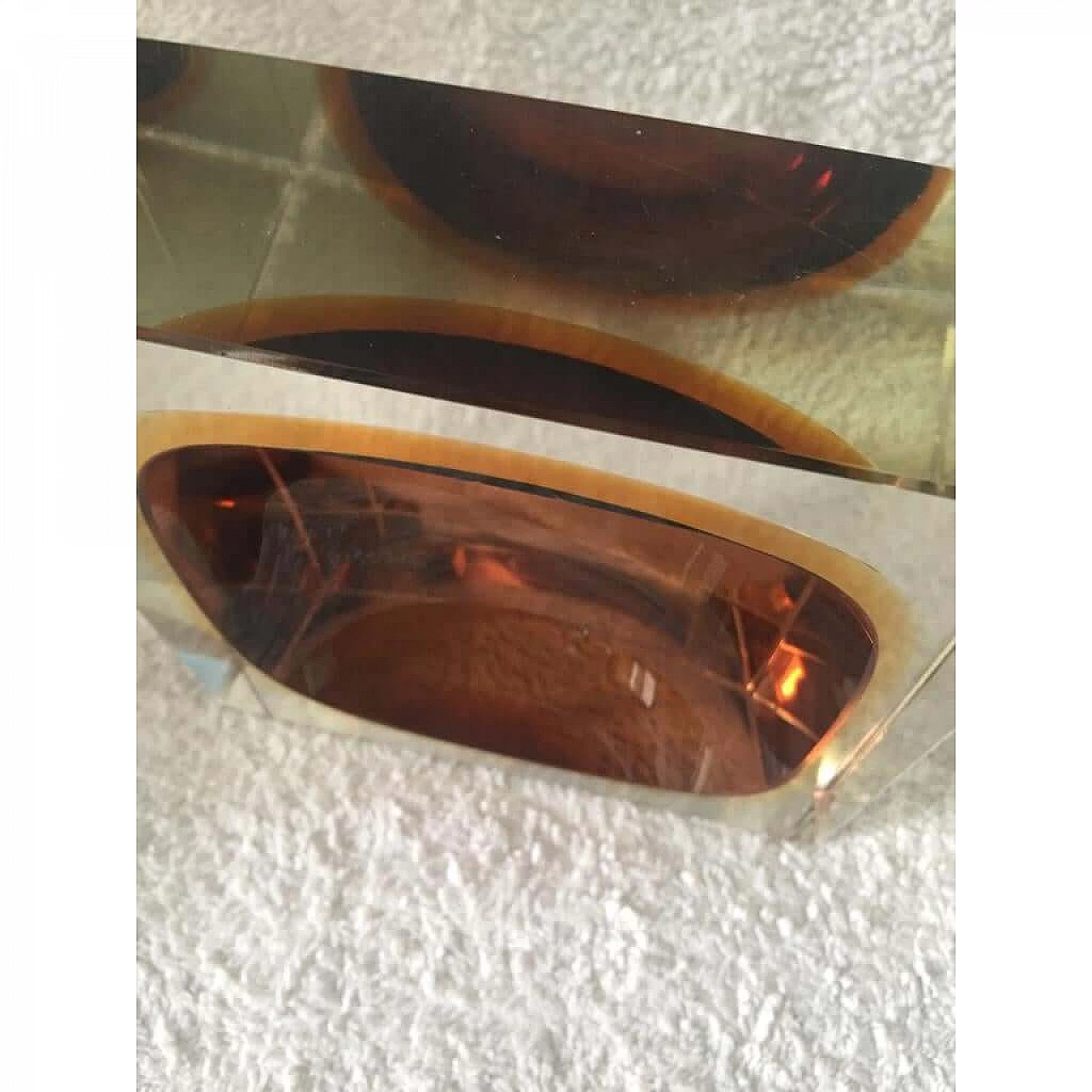 Brown and yellow Murano glass ashtray, 1960s 1375015