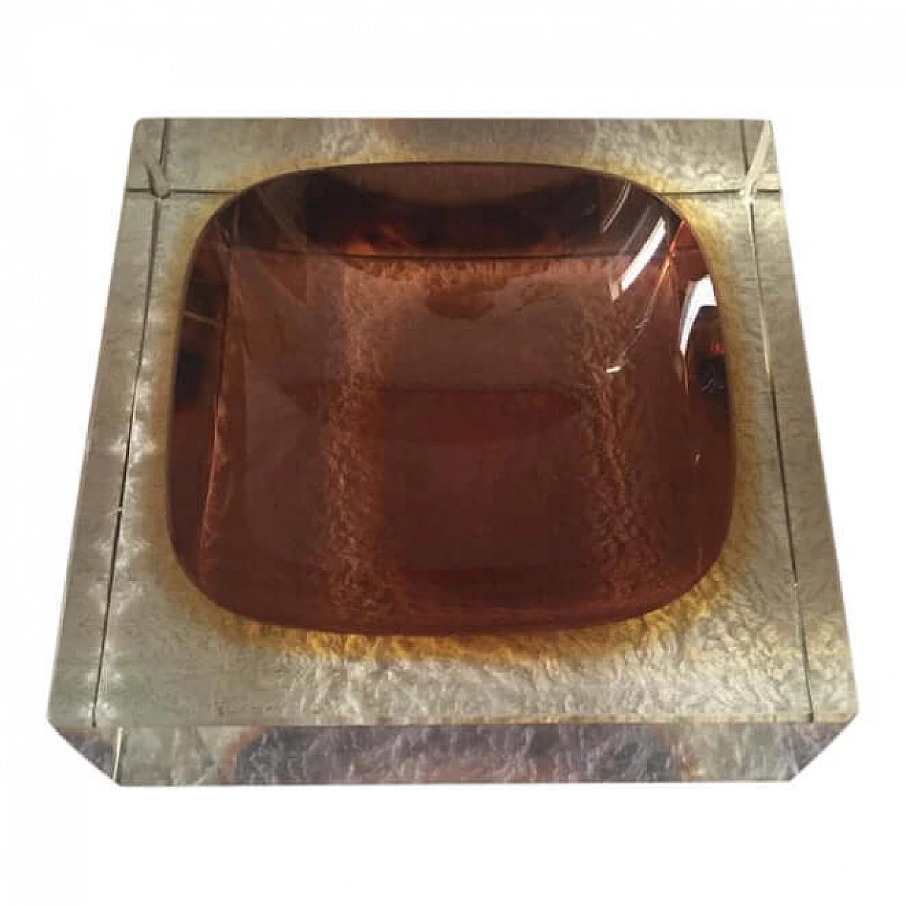 Brown and yellow Murano glass ashtray, 1960s 1375017