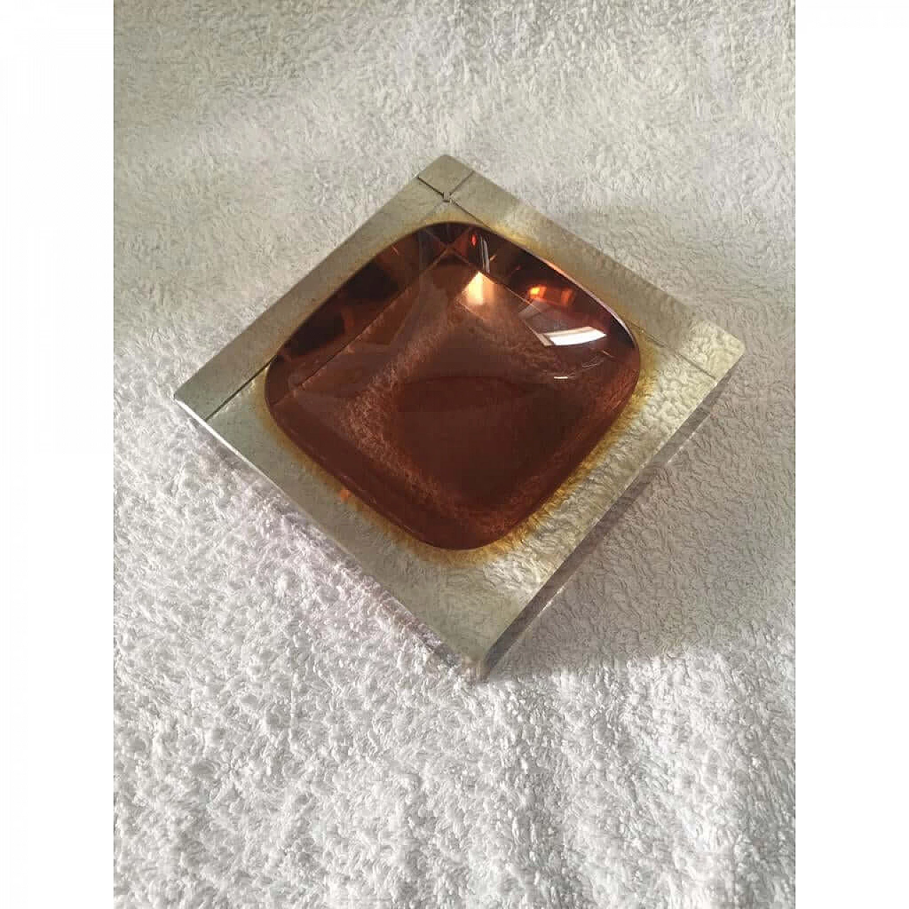 Brown and yellow Murano glass ashtray, 1960s 1375041