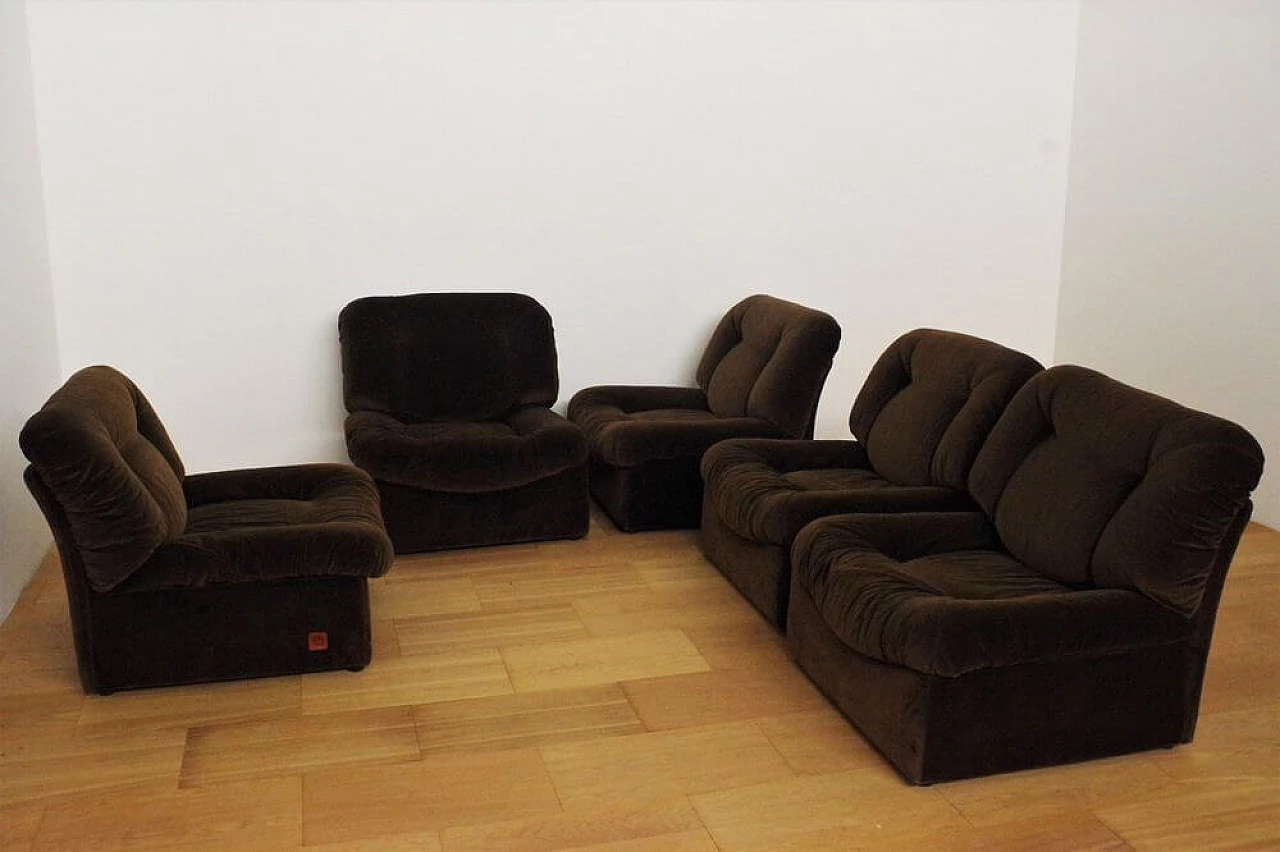 5 Panarea modular chenille armchairs by Lev & Lev, 1970s 1375633