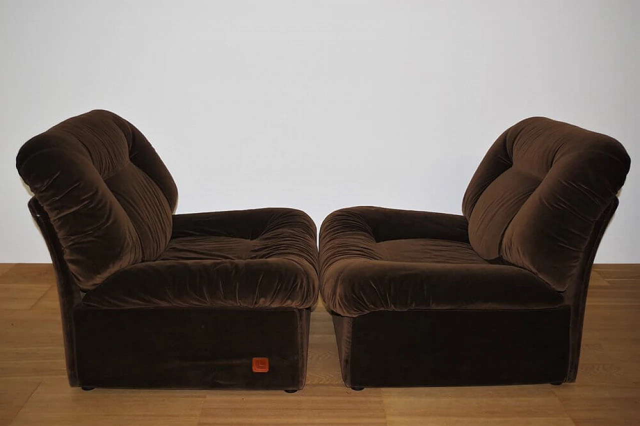 5 Panarea modular chenille armchairs by Lev & Lev, 1970s 1375635