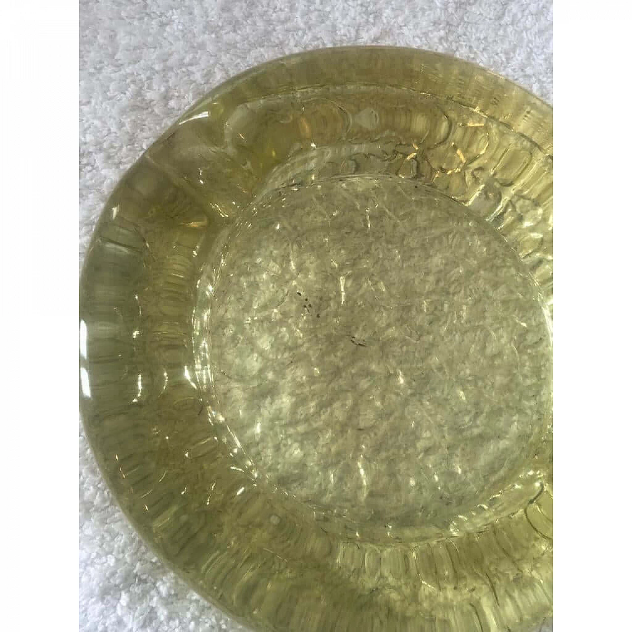 Ashtray in iridescent yellow Murano glass, 1970s 1375842