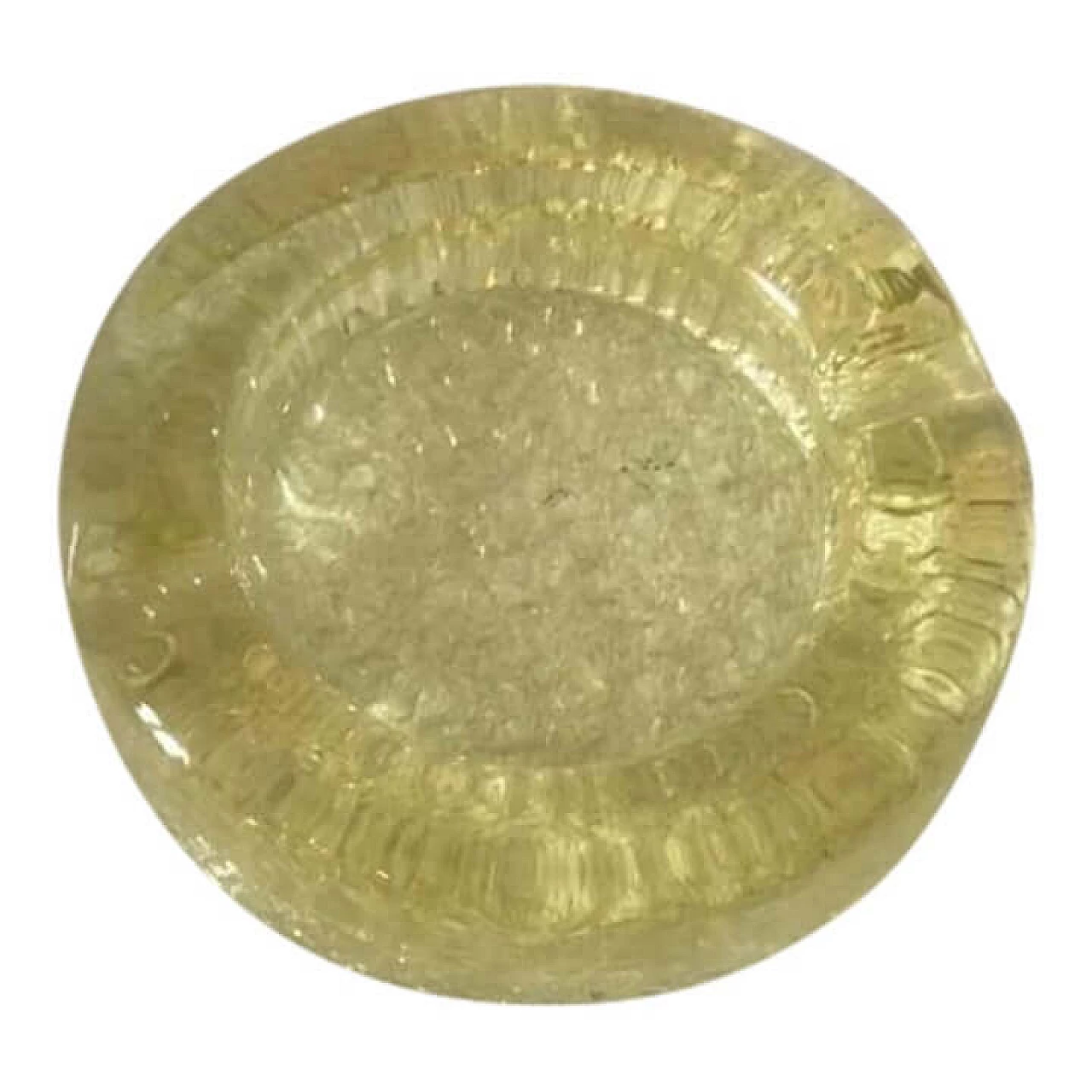 Ashtray in iridescent yellow Murano glass, 1970s 1375852