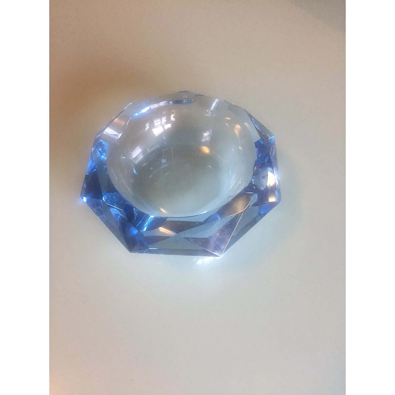 Blue faceted Murano glass ashtray, 1970s 1375875