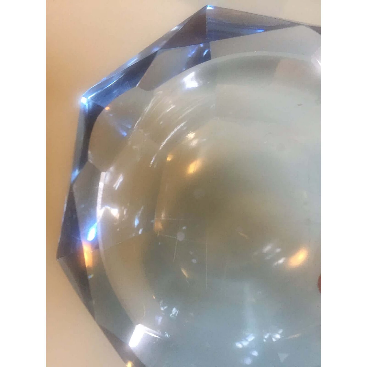 Blue faceted Murano glass ashtray, 1970s 1375876