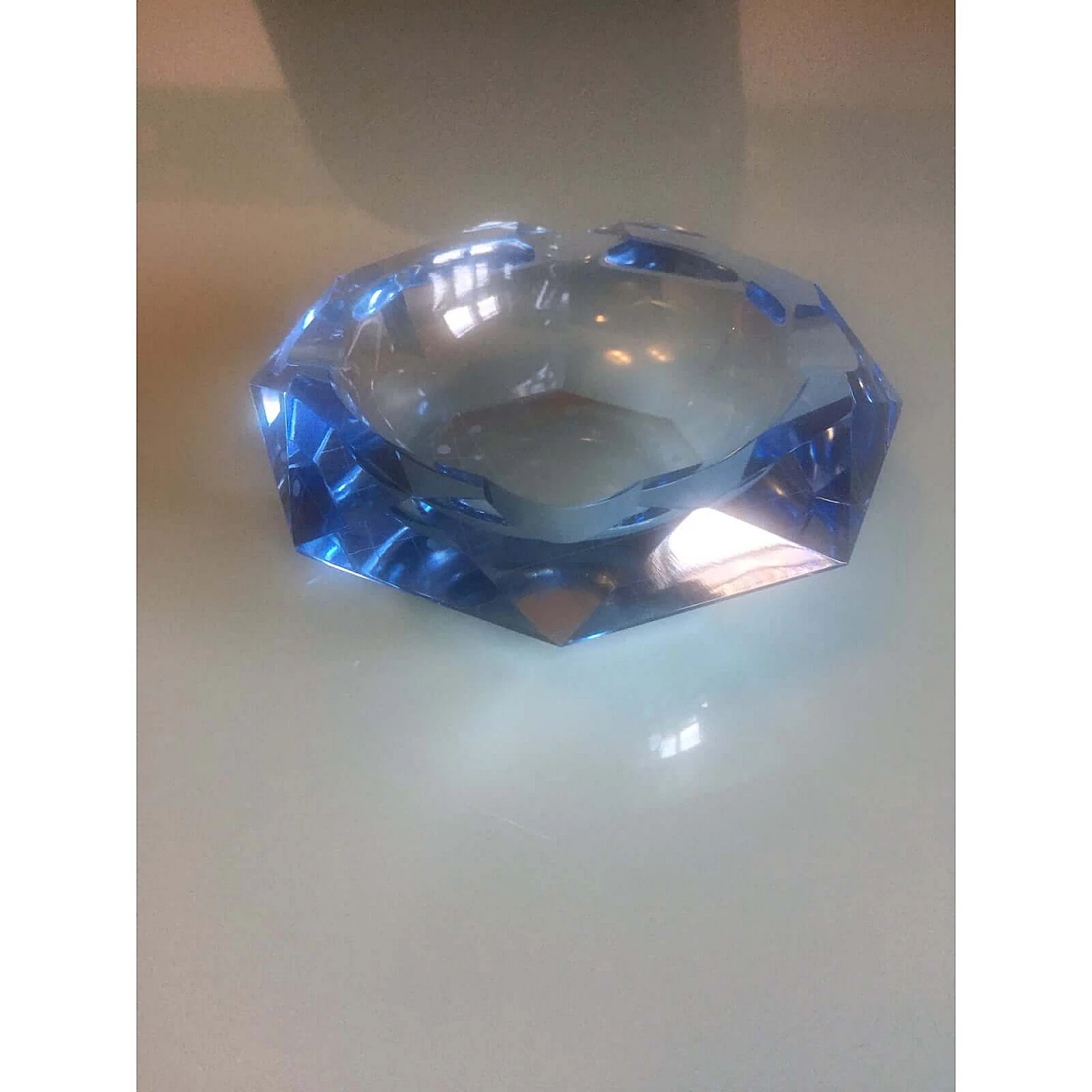 Blue faceted Murano glass ashtray, 1970s 1375878