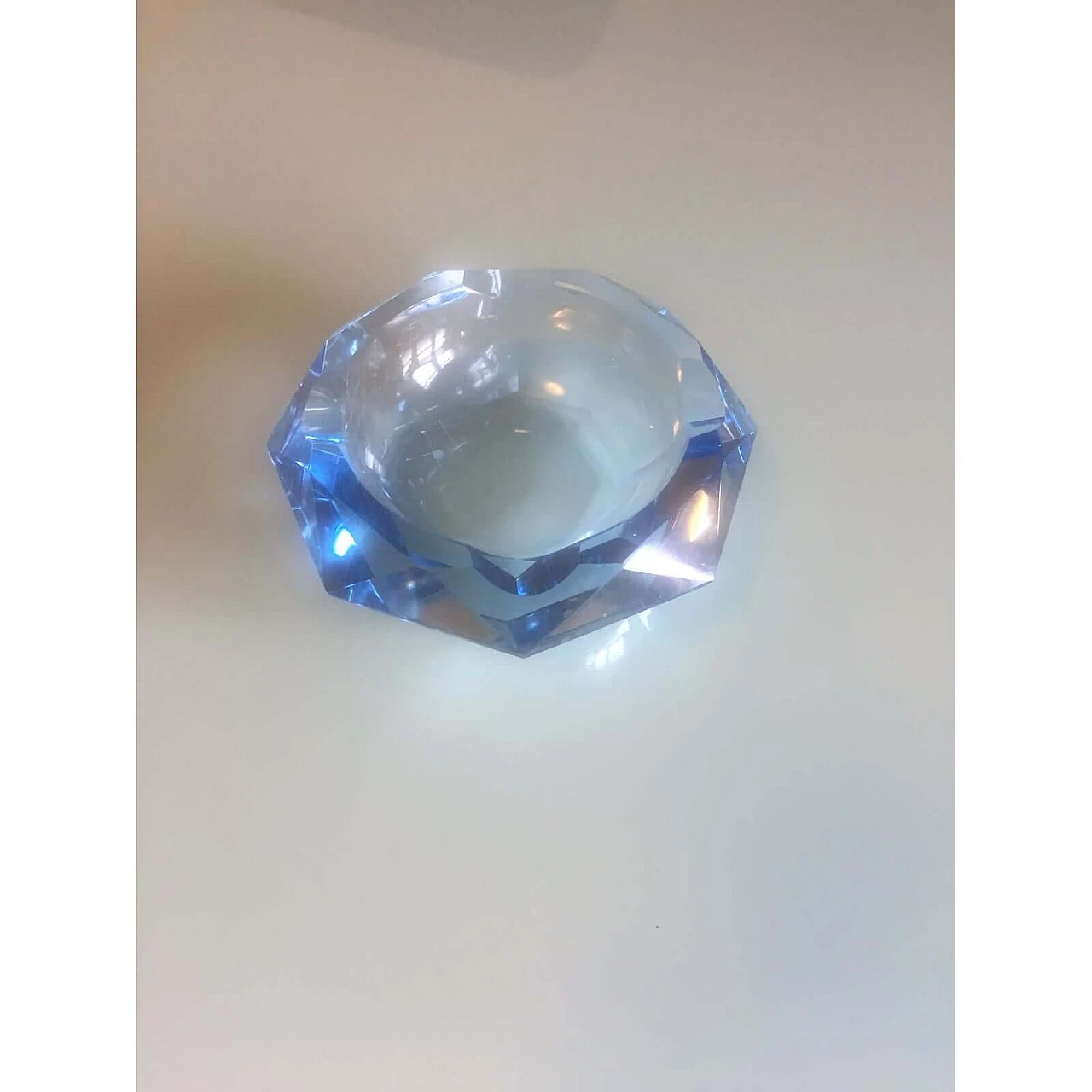 Blue faceted Murano glass ashtray, 1970s 1375880