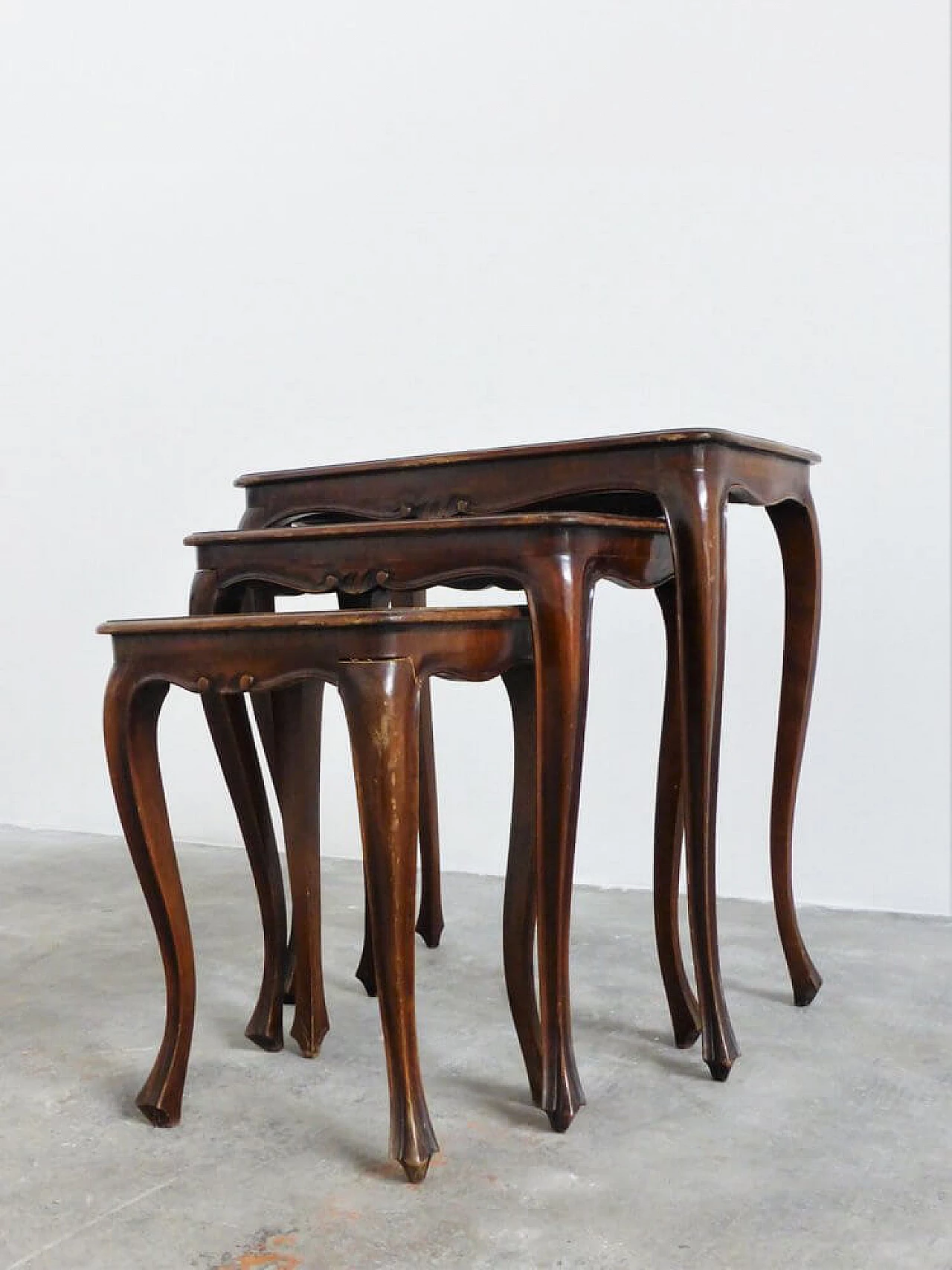 3 coffee tables of different sizes in wood, 1950s 1376495