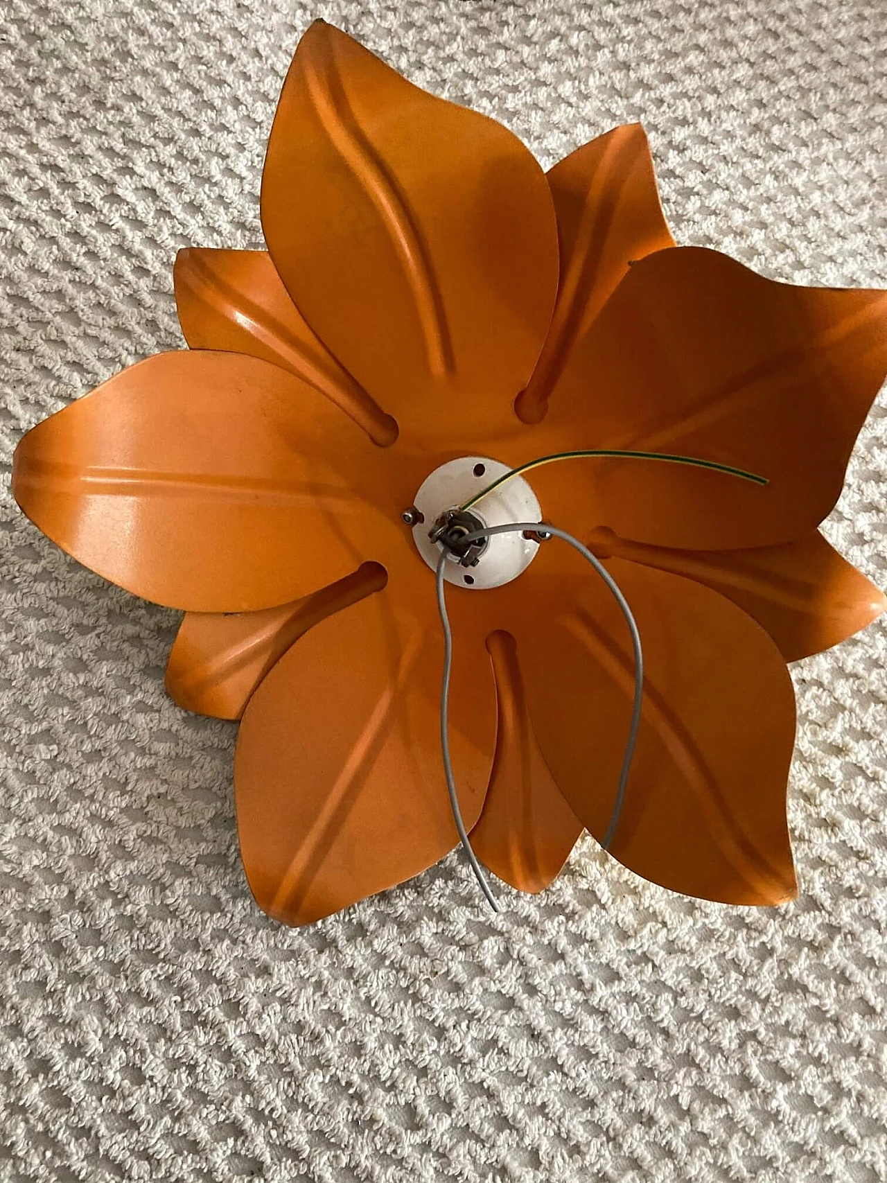 Magnolia golden leaf ceiling lamp by Rino Baglini, 80s 1377303