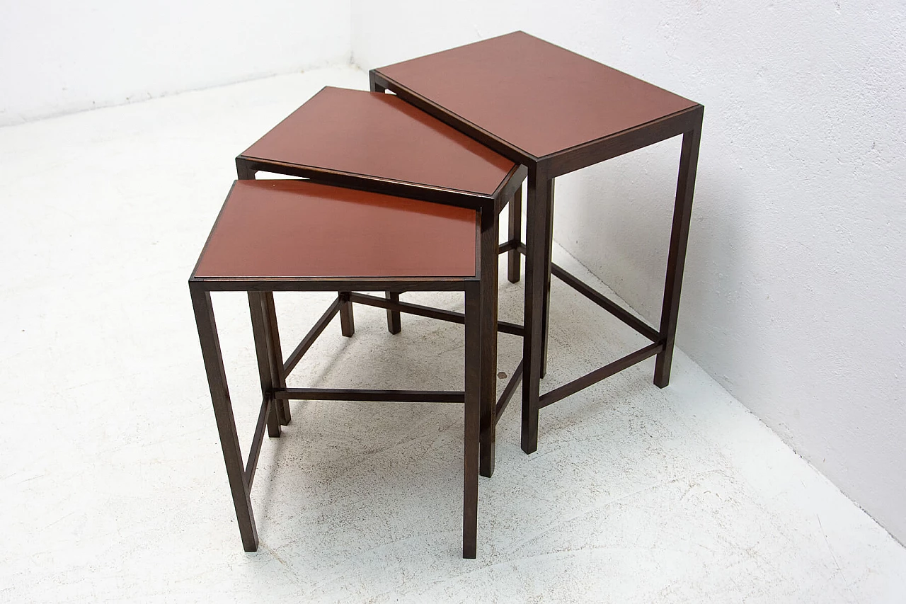 3 Interlocking side tables H-50 by Jindrich Halabala, 1950s 1377629