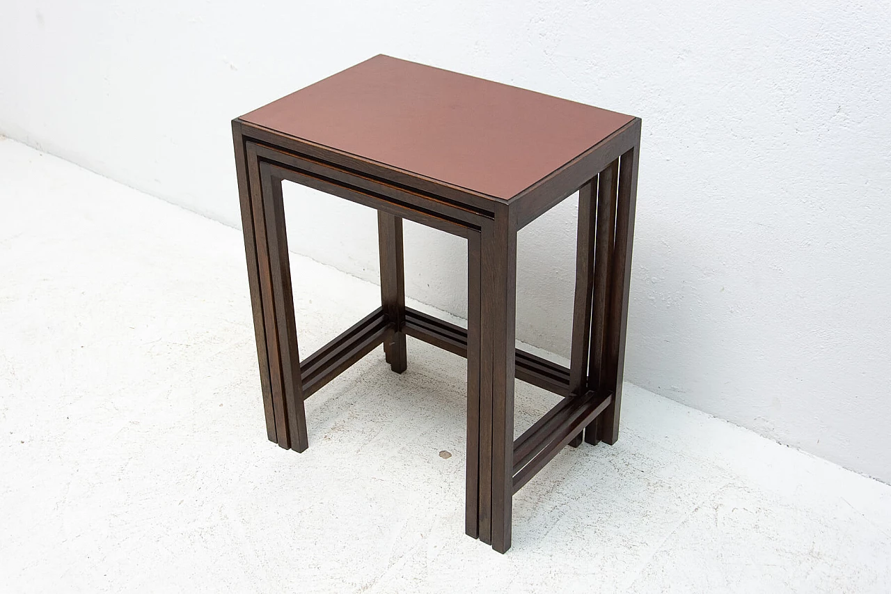 3 Interlocking side tables H-50 by Jindrich Halabala, 1950s 1377635