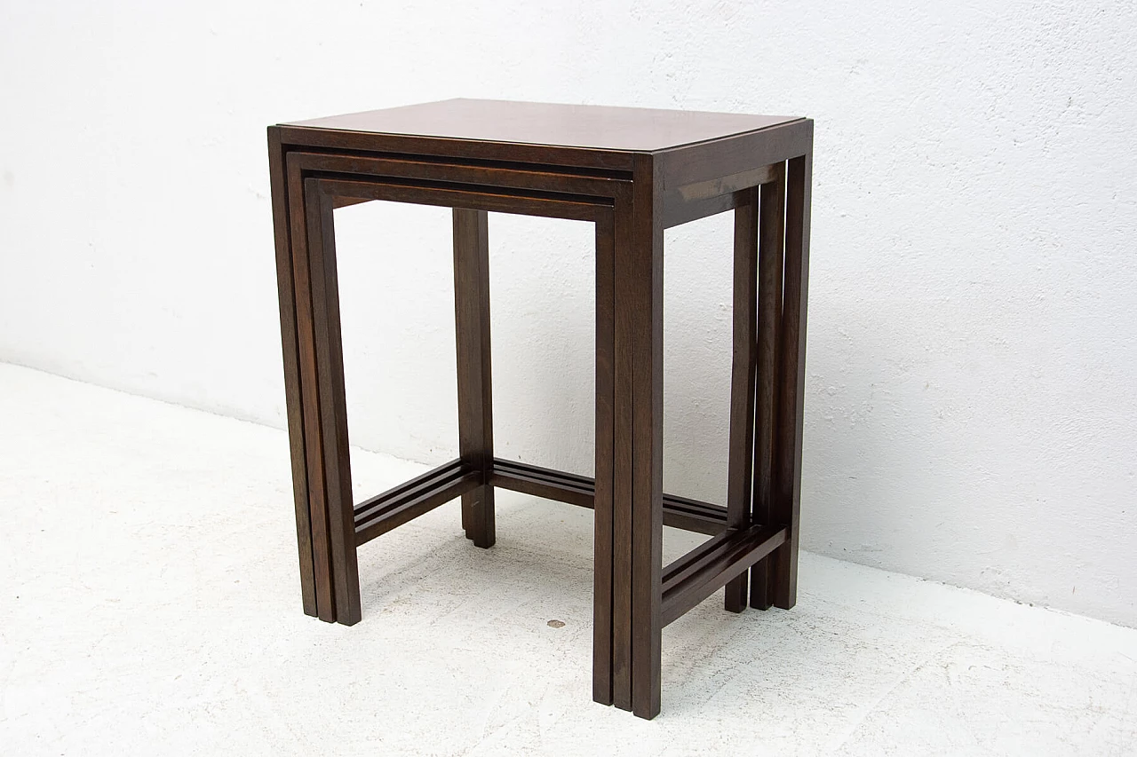 3 Interlocking side tables H-50 by Jindrich Halabala, 1950s 1377636